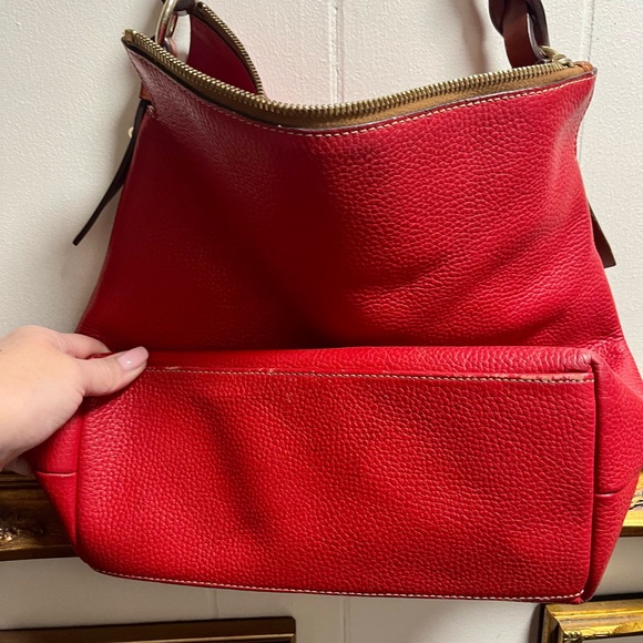 Dooney & Bourke Red Pebbled Leather Hobo Bag - Picture 5 of 6